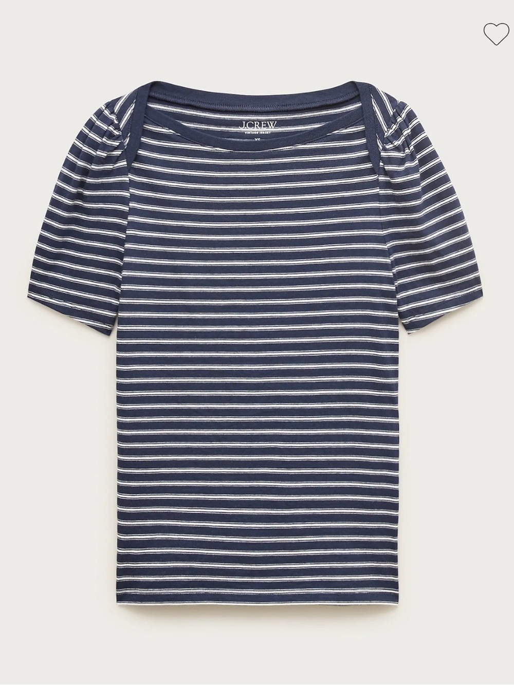 NWT J. Crew Vintage jersey puff-sleeve T-shirt in stripe Sz XS